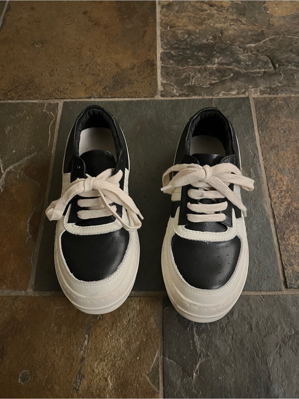 Rick Owens Black and White Sneakers